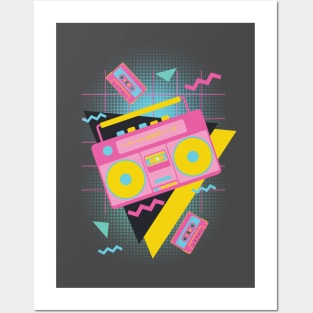 Pink boombox with cassette Posters and Art